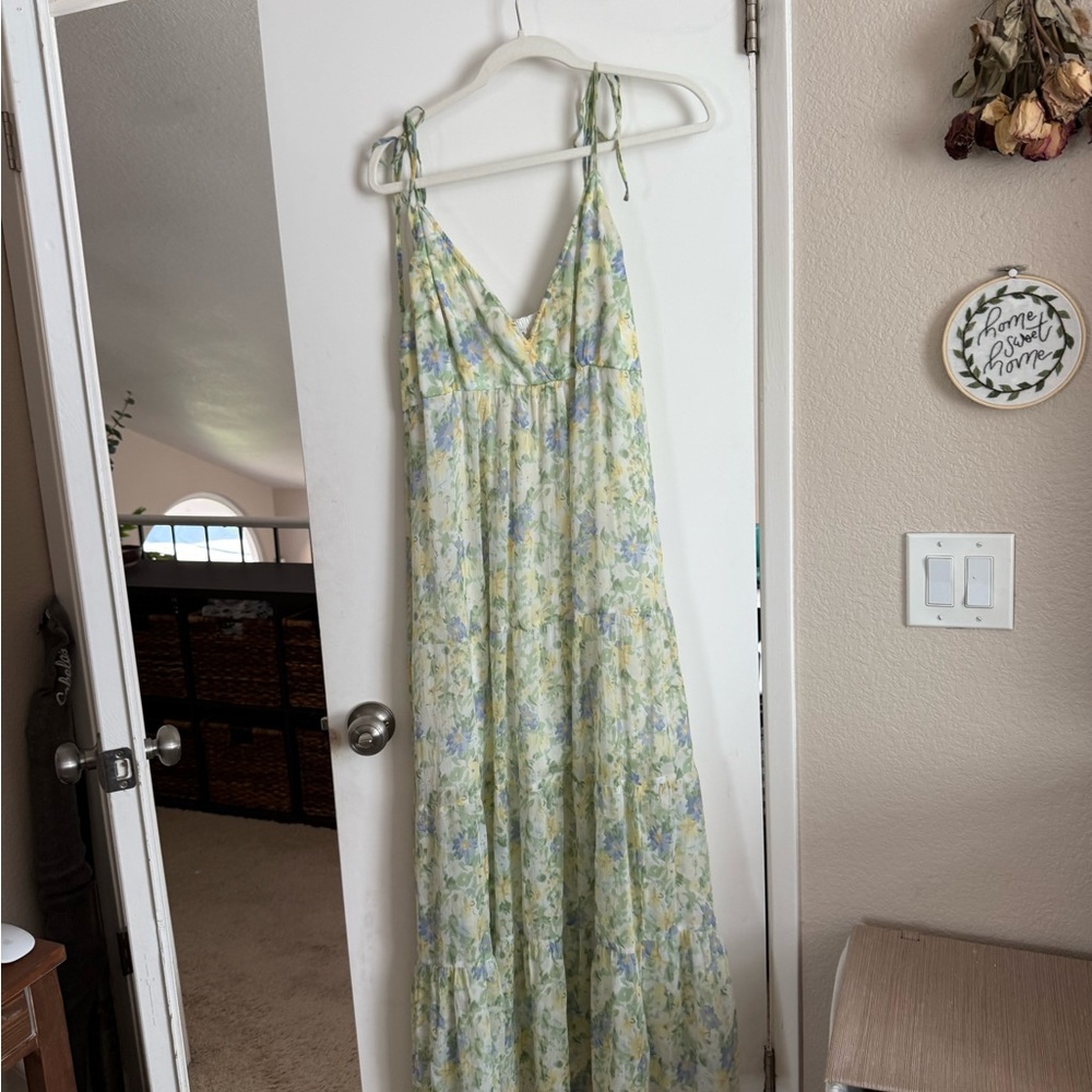 Abercrombie & Fitch Floral Maxi Dress - Green and Blue
